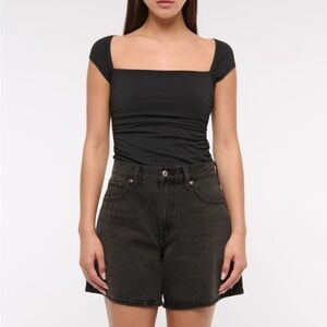 Abercrombie & Fitch High Rise Loose Short, Black, Sz 10/30